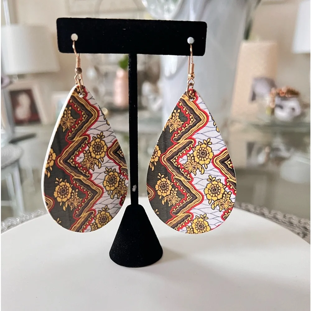Bold Mosaic Teardrop Statement Earrings
